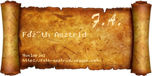 Fáth Asztrid névjegykártya